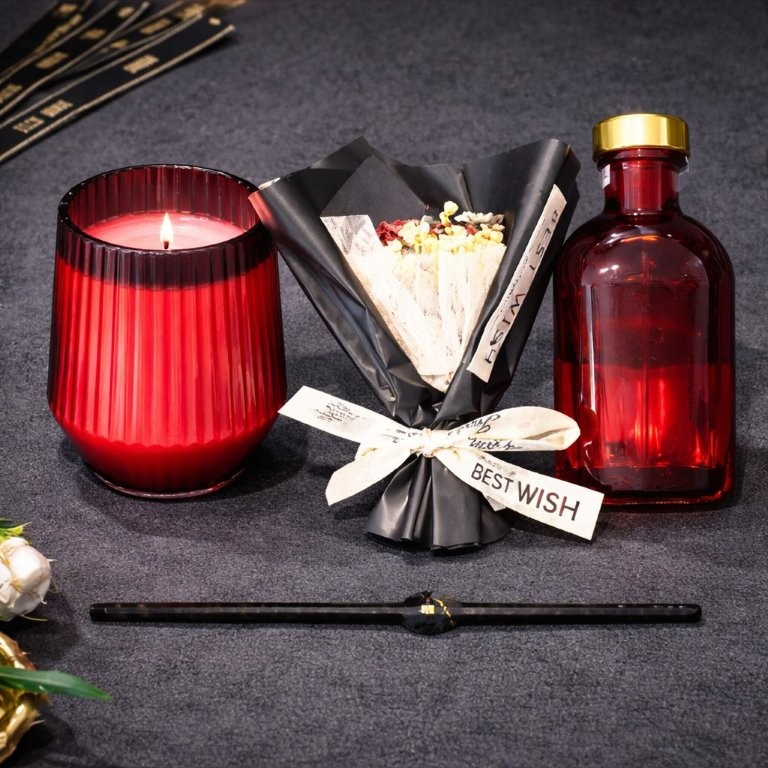Luxury Red Elegance Hamper, Gift Hamper Candles